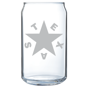 Texas Themed Can Glass