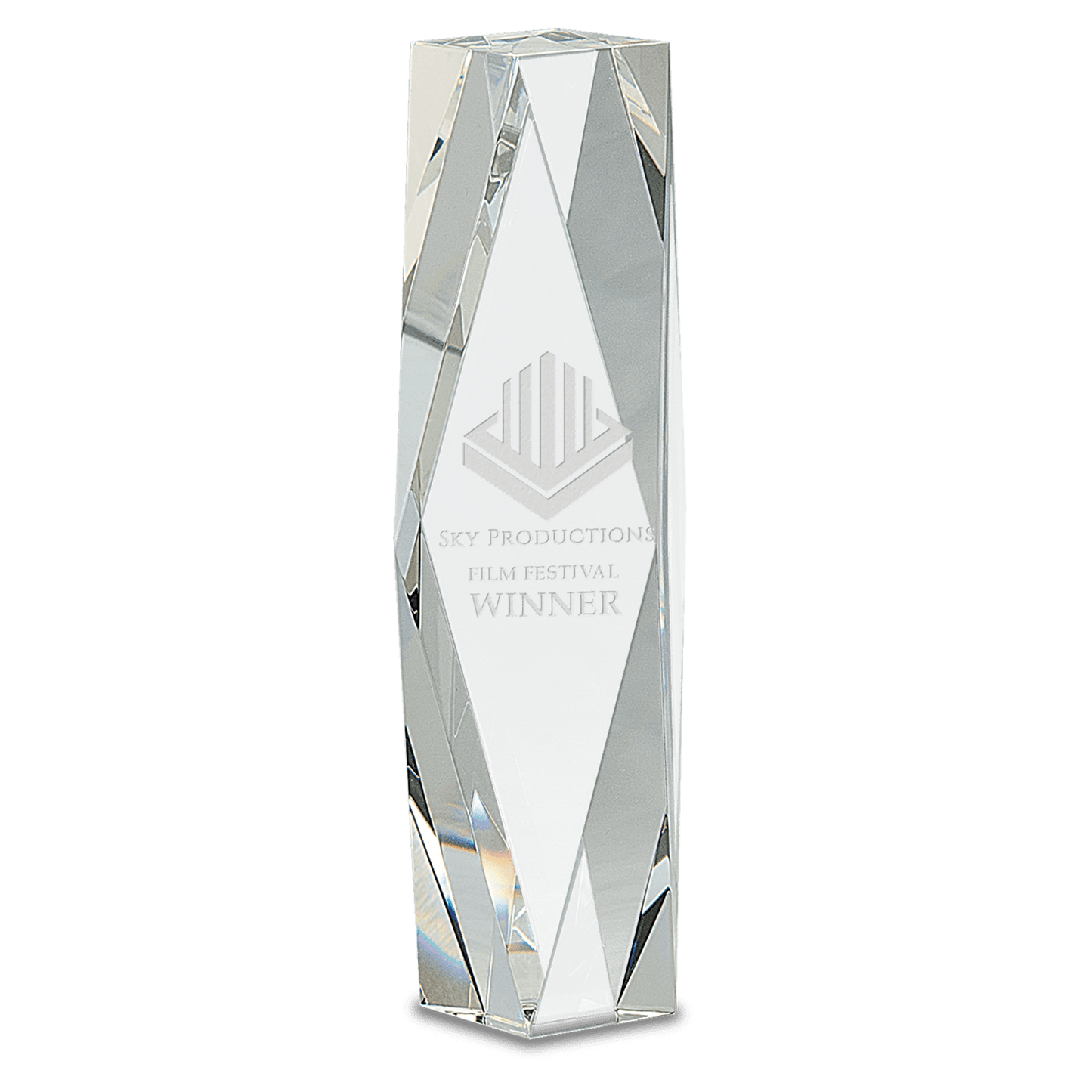 10" Clear Crystal Facet Tower