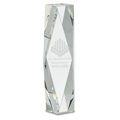 10" Clear Crystal Facet Tower
